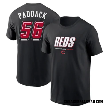 Black Men's Chris Paddack Cincinnati Reds 2025 Speedway Classic Wordmark T-Shirt