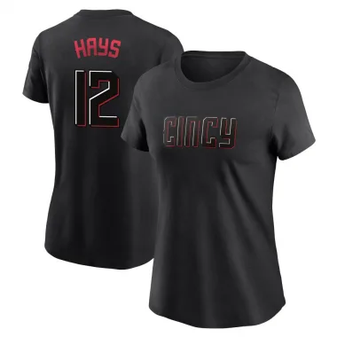 Black Women's Austin Hays Cincinnati Reds 2023 City Connect T-Shirt