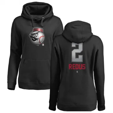 Black Women's Gary Redus Cincinnati Reds Branded Midnight Mascot Pullover Hoodie -