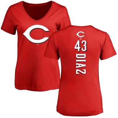 Red Women's Alexis Diaz Cincinnati Reds Backer Slim Fit T-Shirt -