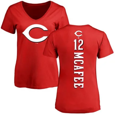 Red Women's Quincy Mcafee Cincinnati Reds Backer Slim Fit T-Shirt -